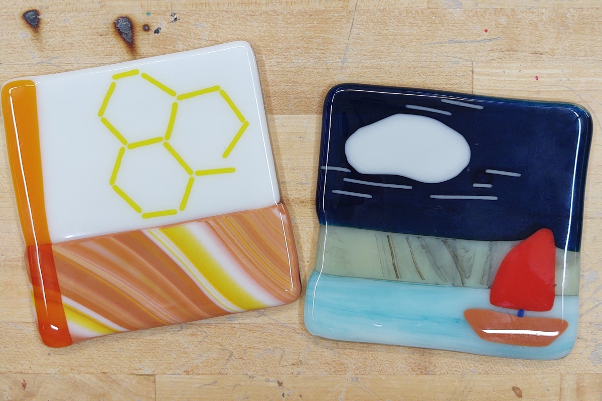 Fused Glass Coasters (Set of Two)