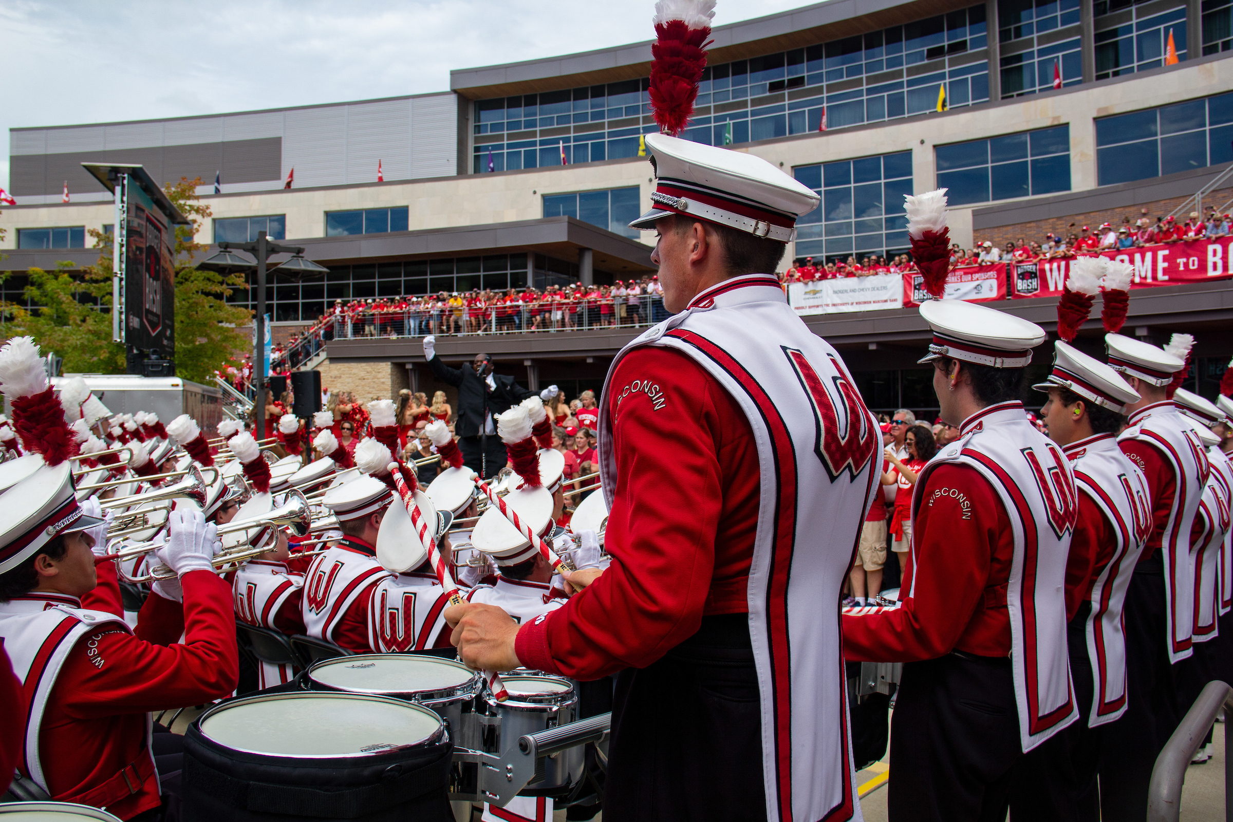 Marching Band Drummers at Badger Bash