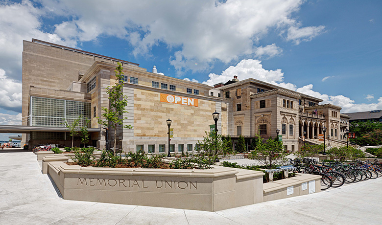 Exterior view of the Memorial Union entrance