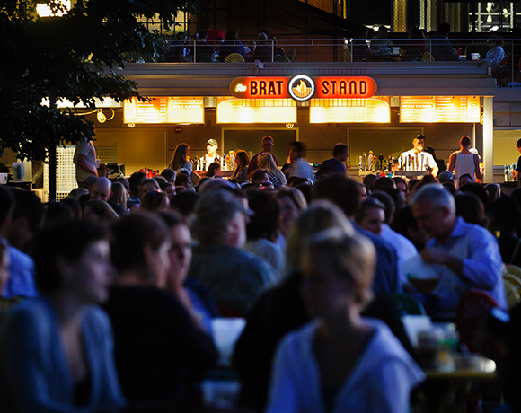 The Brat Stand at night