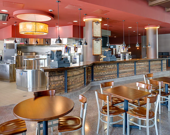 Sett Pub counter and tables