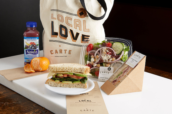 Salad and sandwich from Carte