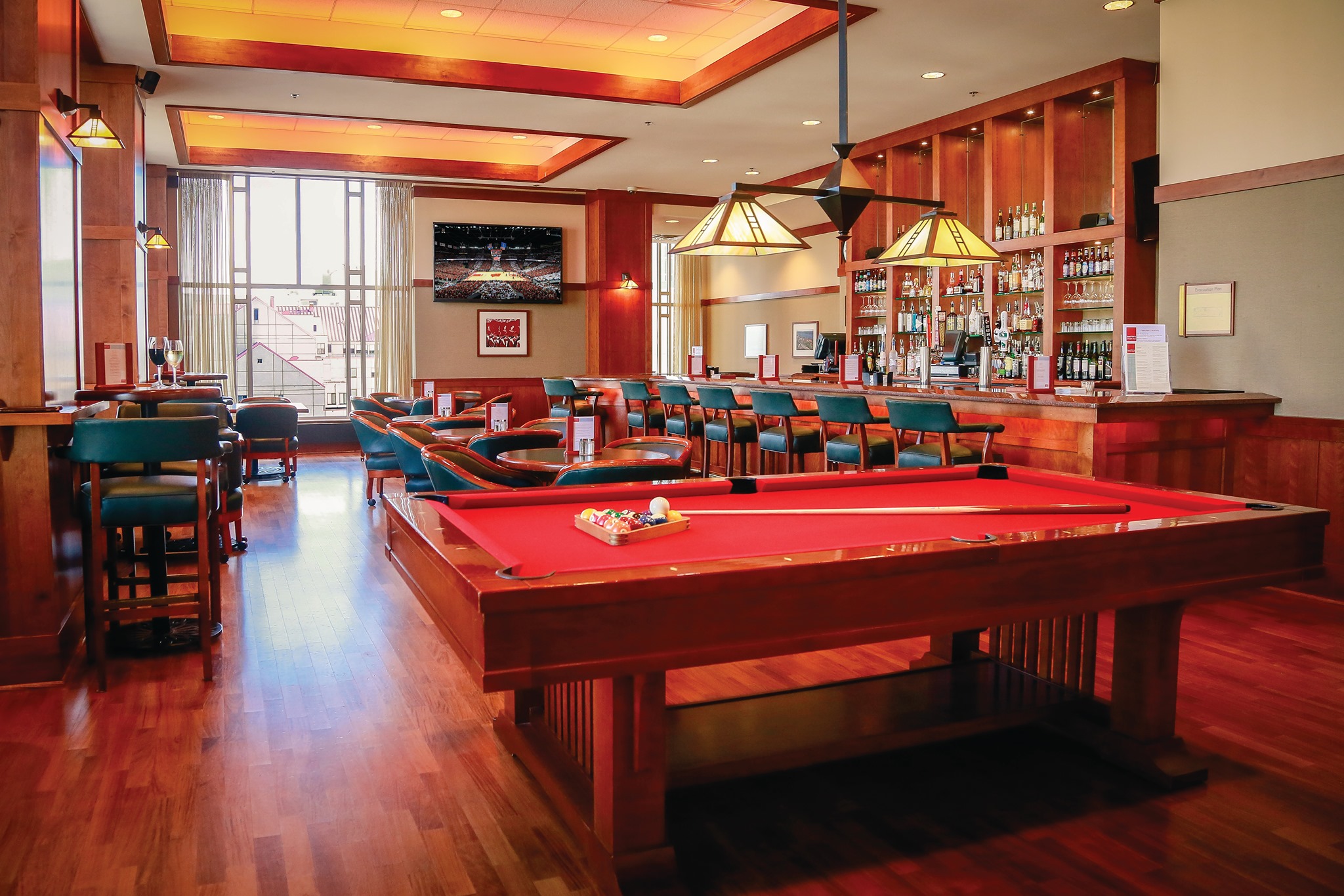Pool table &amp; bar at Smitty's Study Pub
