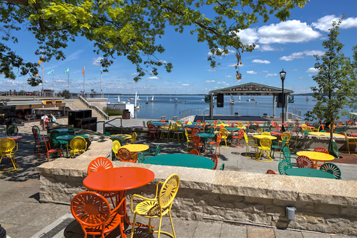 View from the Terrace out toward the Terrace Stage and Lake Mendota
