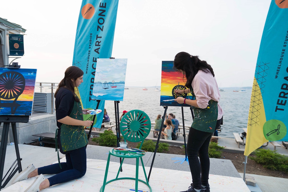Wheelhouse Paintacular: Painting the lake on the Terrace