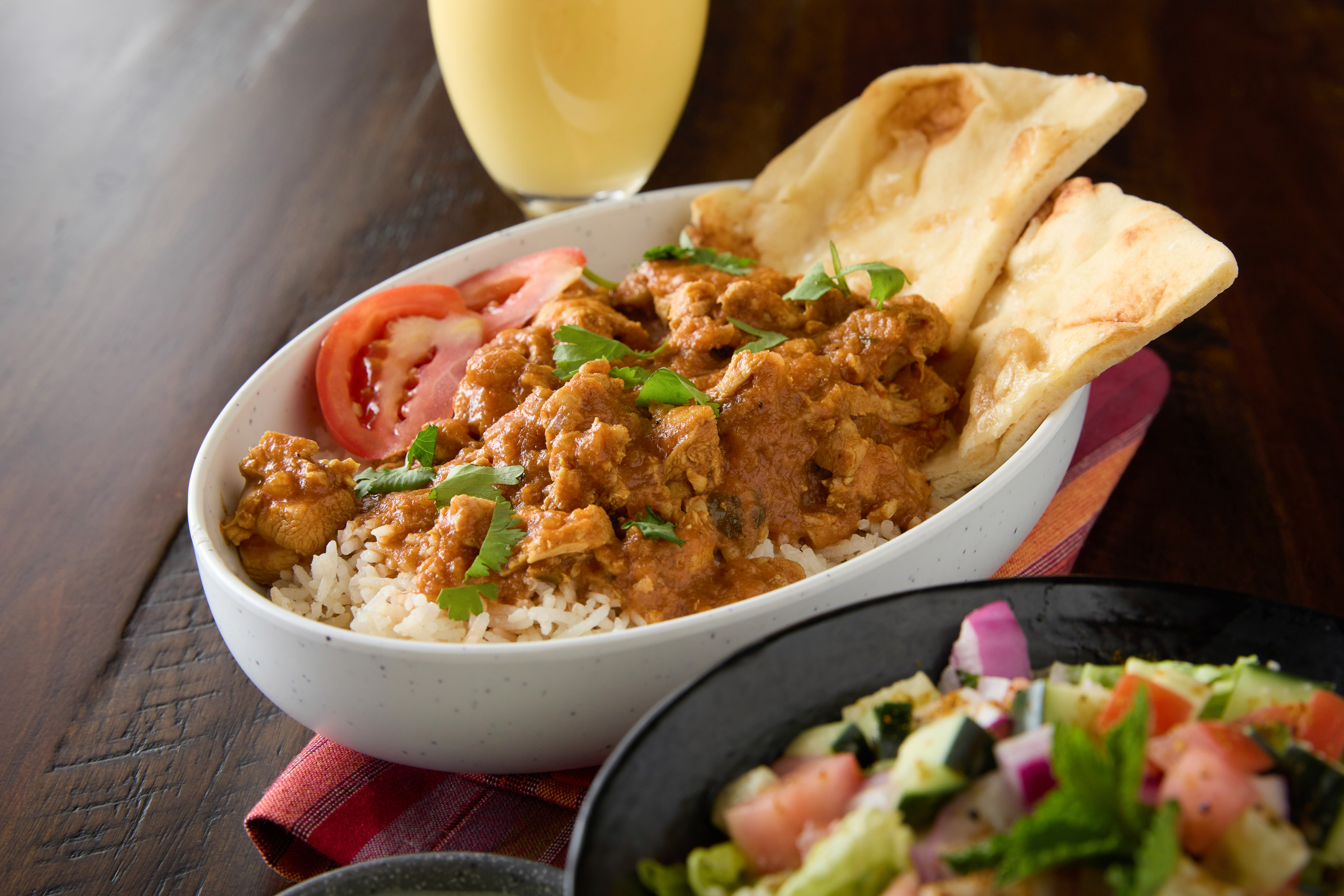 Chicken Curry with Naan and Rice