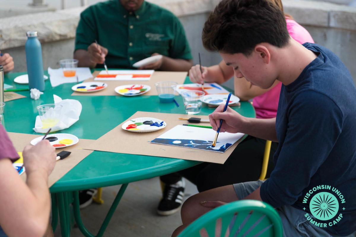 Kids painting during the Wheelhouse Studio Paintacular