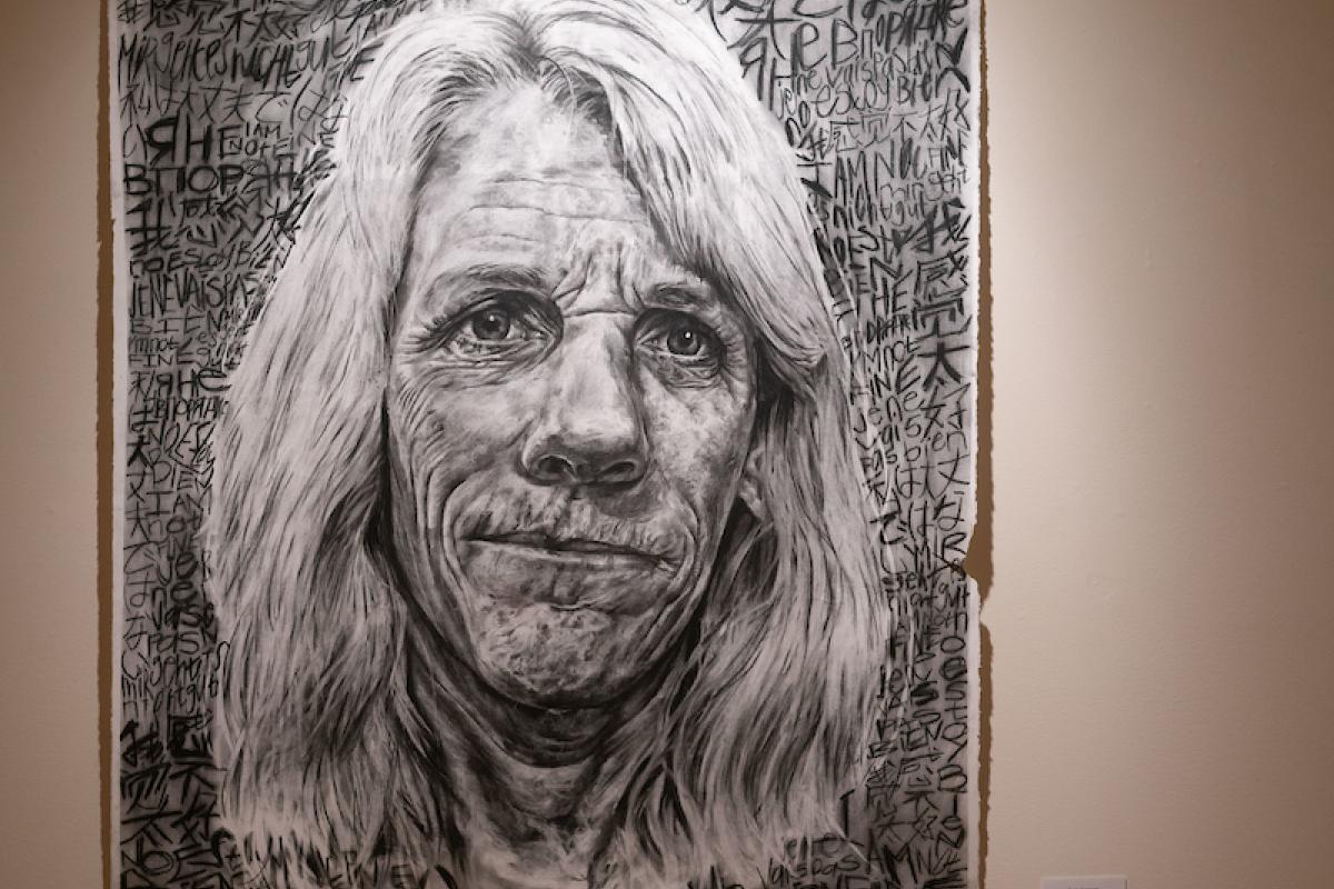 Portrait painting of a woman at the 93rd Annual Student Art Show