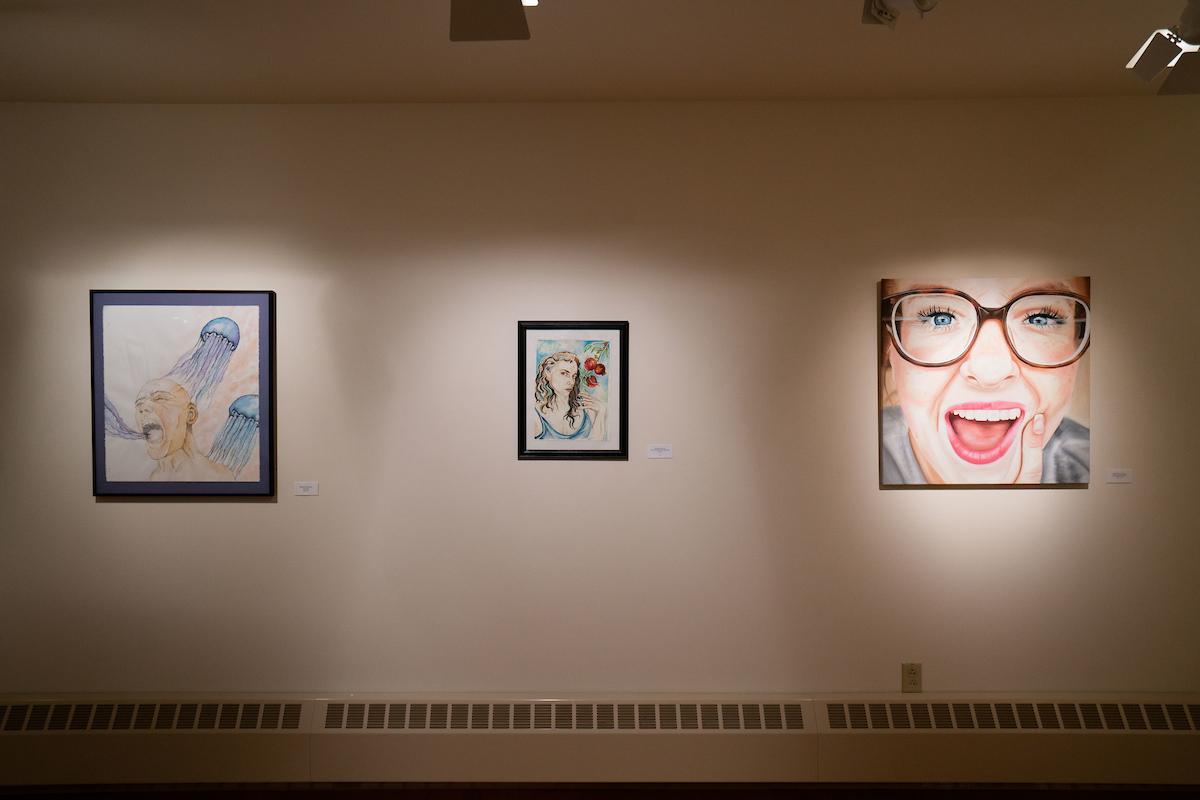 Paintings at the Student Art Show