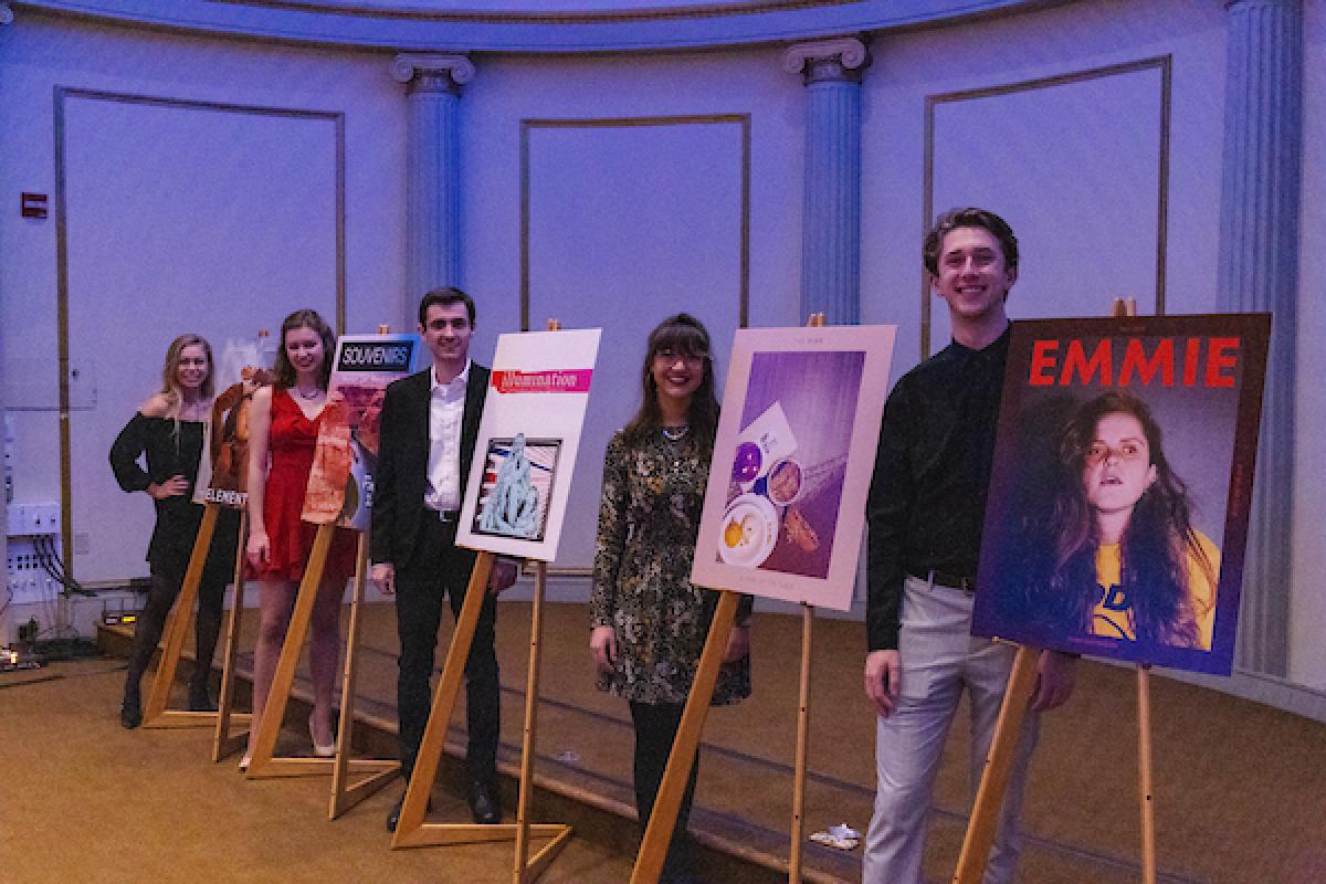 Students with cover displays at a WUD Lit Fall Launch