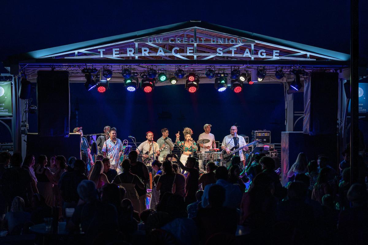 Performers on Terrace Stage during Jazz Fest 2023