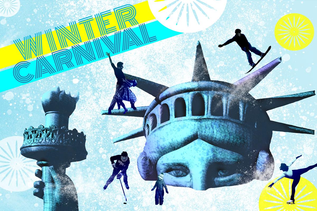 Winter Carnival: Inflatable Statue of Liberty