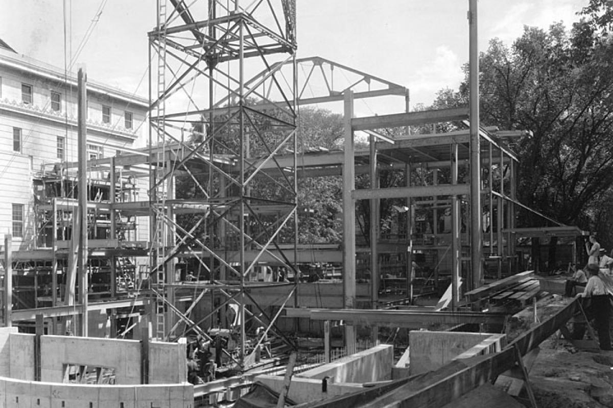 construction of the union theater, 1938